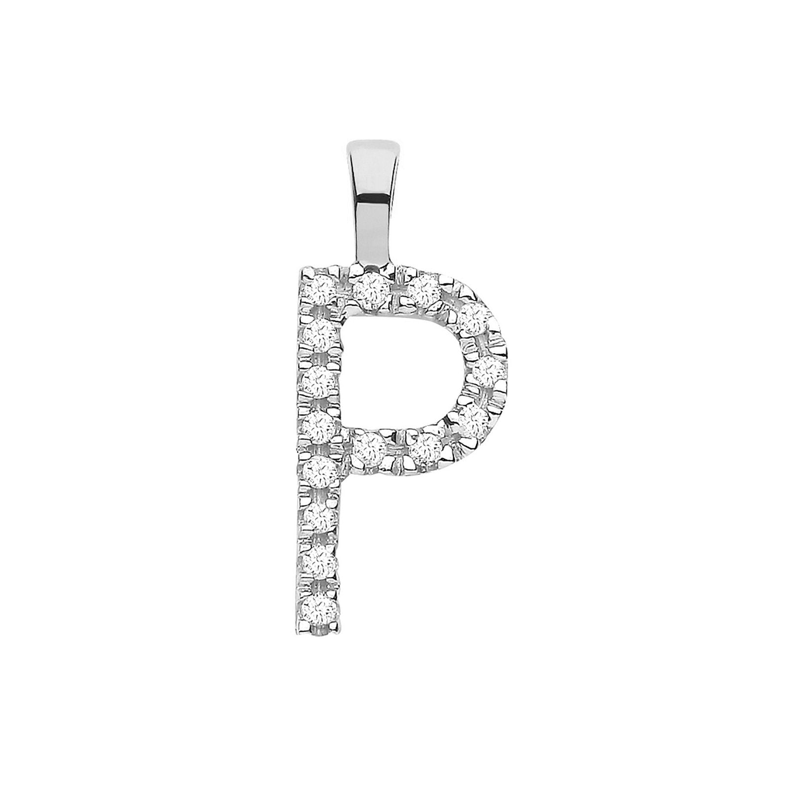 9ct White Gold 0.05ct Diamond P Initial - Luxury Watch - Certified Authentic - Swiss Made – Luxury Watch by Imperial T
